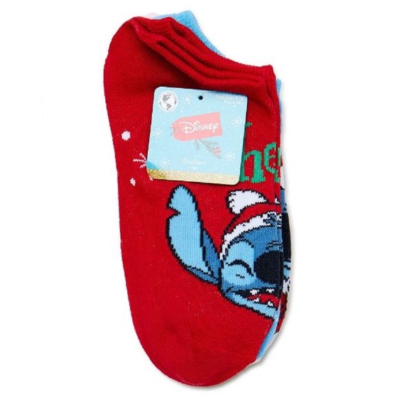 Lilo & Stitch Holiday No Show Socks, 6 Pairs, Sock Size 9-11, Shoe Size 4-10 NWT - Picture 2 of 3
